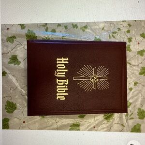 Burgundy Holy Bible with Gold Embossed Cross
